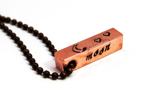 Moon of my Life - [Game of Thrones] Copper Bar Handstamped Pendant