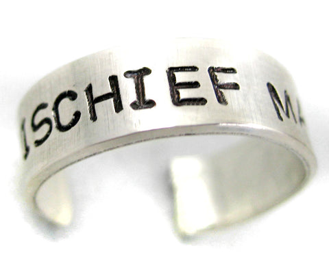 Mischief Managed - Sterling Silver Handstamped Ring