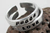Custom -  Aluminum Handstamped 3/16" Stacking Ring - Skinny, Adjustable Band