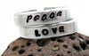 Custom -  Aluminum Handstamped 3/16" Stacking Ring - Skinny, Adjustable Band