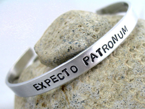 Expecto Patronum - Aluminum Handstamped 1/4” Bracelet