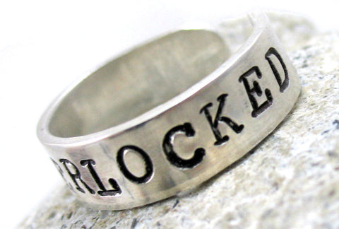 Sherlocked - Sterling Silver Handstamped Ring
