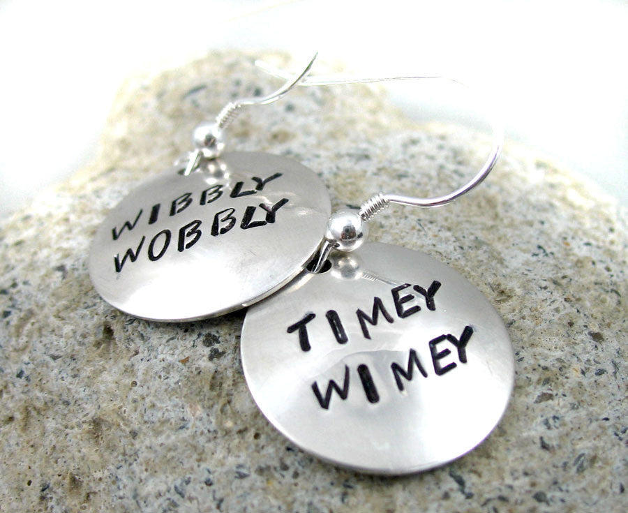 Wibbly Wobbly Timey Wimey - Sterling Silver Earrings