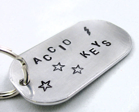 Accio Keys - Large Aluminum Handstamped Keychain
