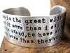 I Want Adventure in the Great Wide Somewhere - Aluminum Cuff