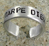 Custom Handstamped Aluminum Ring - Narrow, Adjustable Band