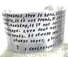 Love is Patient (Corinthians 13) - 1.5" Hand-Stamped Aluminum Cuff