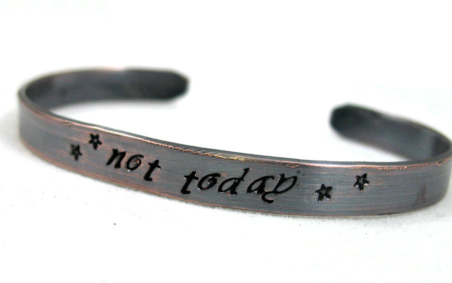Not Today - Antiqued Copper Bracelet