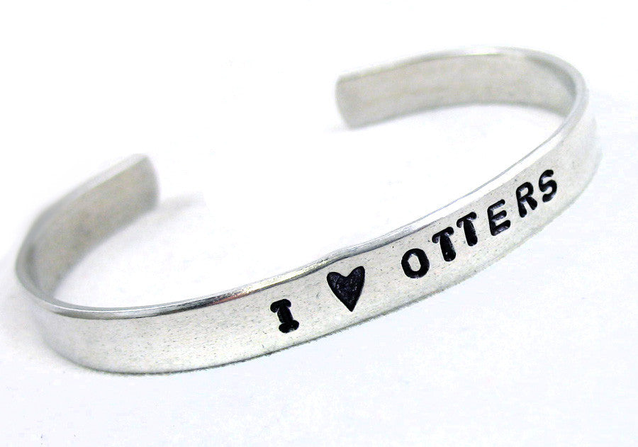 I Heart Otters - Aluminum Bracelet