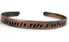 Type 1 Diabetes Insulin Medical Alert Antiqued Copper Handstamped Bracelet