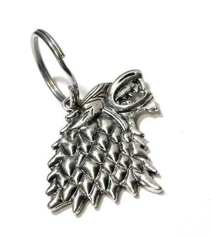 House Stark Direwolf - [Game of Thrones] Silver-Plated Keychain - Not Handmade