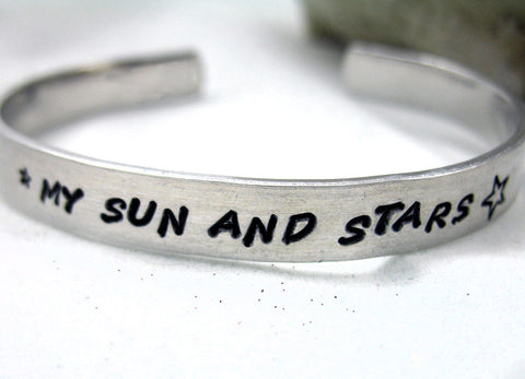 My Sun and Stars - [Game of Thrones] Aluminum Handstamped 1/4" Bracelet