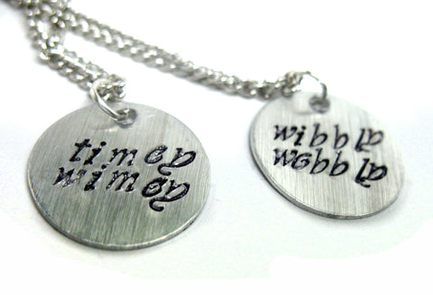 Wibbly Wobbly Timey Wimey - [Doctor Who] Aluminum Handstamped Disc Pendants