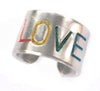 Rainbow Love - Aluminum Handstamped Ring