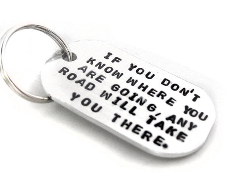 Any Road Will Take You There - [Lewis Caroll] Aluminum Keychain