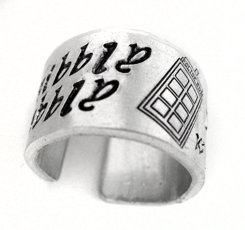 Wibbly Wobbly Timey Wimey - [Doctor Who] Aluminum Handstamped Ring