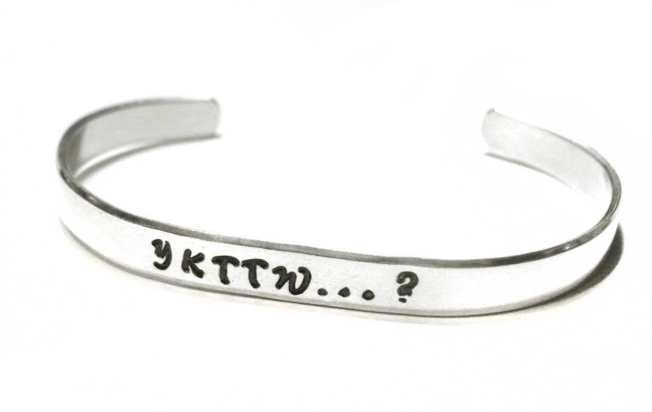 You know that thing where…? - TV Tropes Aluminum Handstamped 1/4” Bracelet