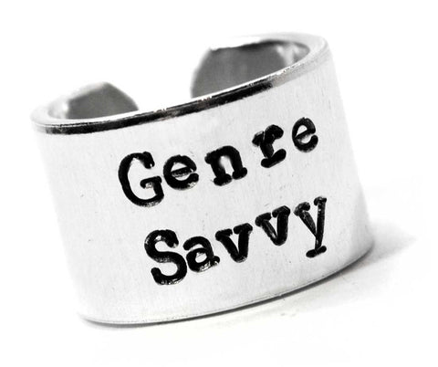 Genre Savvy - TV Tropes Aluminum Handstamped Ring