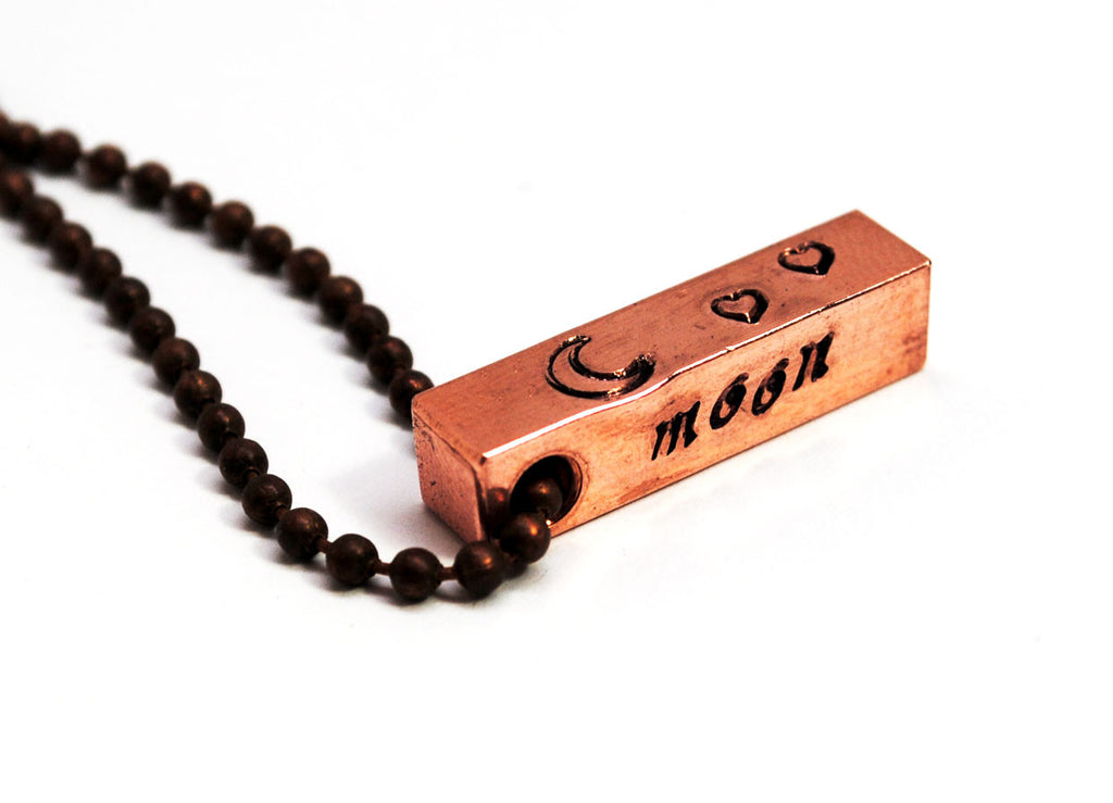 Moon of my Life - [Game of Thrones] Copper Bar Handstamped Pendant