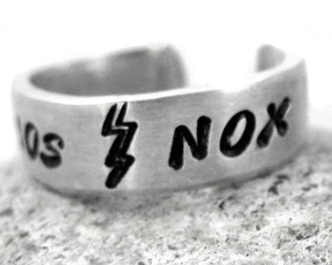 Lumos/Nox - Aluminum Handstamped Ring