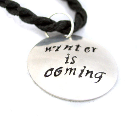 Winter is Coming - [Game of Thrones] Sterling Silver Handstamped Pendant