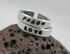Peace and Love - Aluminum Stacking Handstamped Ring Pair