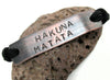 Hakuna Matata - Antiqued Copper ID Bracelet w/Suede Cord
