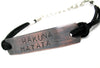Hakuna Matata - Antiqued Copper Handstamped ID Bracelet w/Suede Cord