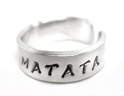 Hakuna Matata - Aluminum Handstamped Ring