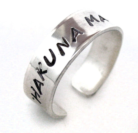 Hakuna Matata - Sterling Silver Handstamped Ring