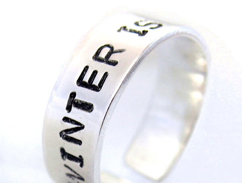 Winter Is Coming - [Game of Thrones] Sterling Silver Handstamped Ring