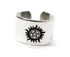 Supernatural Inspired - Anti Possession Symbol Wide 1/2" Ring