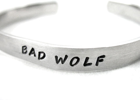 Bad Wolf - [Doctor Who] Aluminum Handstamped  1/4" Bracelet