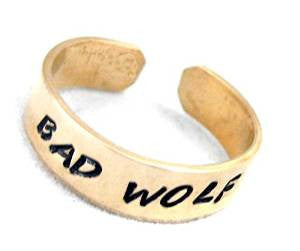 Bad Wolf - [Doctor Who] Golden Brass Handstamped 1/4" Ring