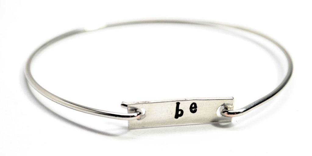 Wrist Words - "Be" - Handstamped Removable Tag Bracelet - Customizable!