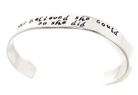 Custom - Sterling Silver Handstamped 1/2" Bracelet