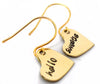 5,6,7,8 - [Dancers’ Hearts] Shiny Copper, Brass or Aluminum Handstamped Earrings