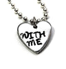 I Carry Your Heart With Me Cutout Keychain/ Heart Necklace Set, Hand Stamped Valentine's Day Jewelry