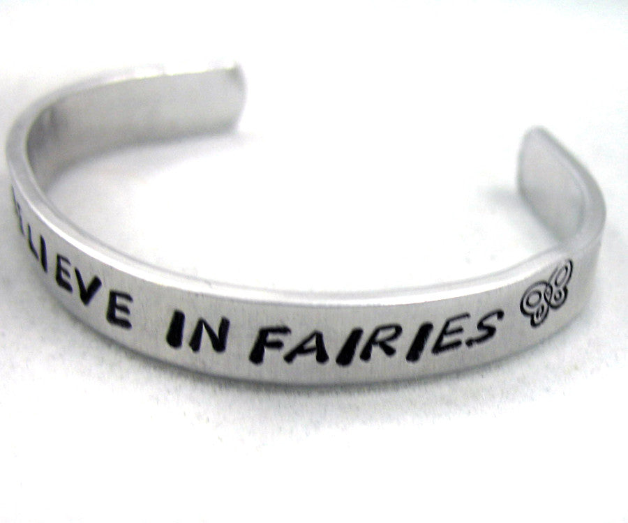 I Believe in Fairies - Aluminum Toddler or Baby Bracelet