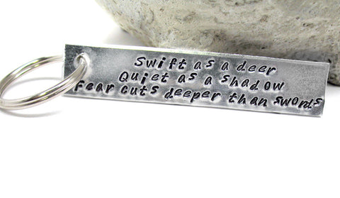 Fear Cuts Deeper Than Swords - [Game of Thrones] Aluminum Handstamped Keychain