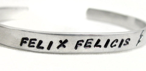 Felix Felicis - Aluminum Handstamped Bracelet