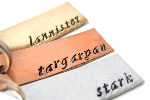 Great Houses Set - [Game of Thrones] Handstamped Keychains
