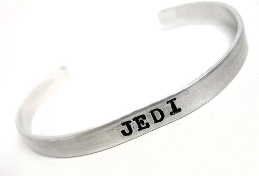 Jedi - Aluminum Handstamped 1/4" Bracelet