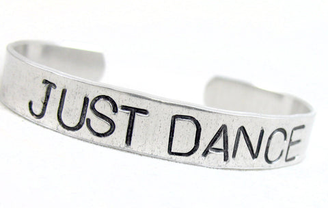 Just Dance - Aluminum Handstamped 3/8” Bracelet