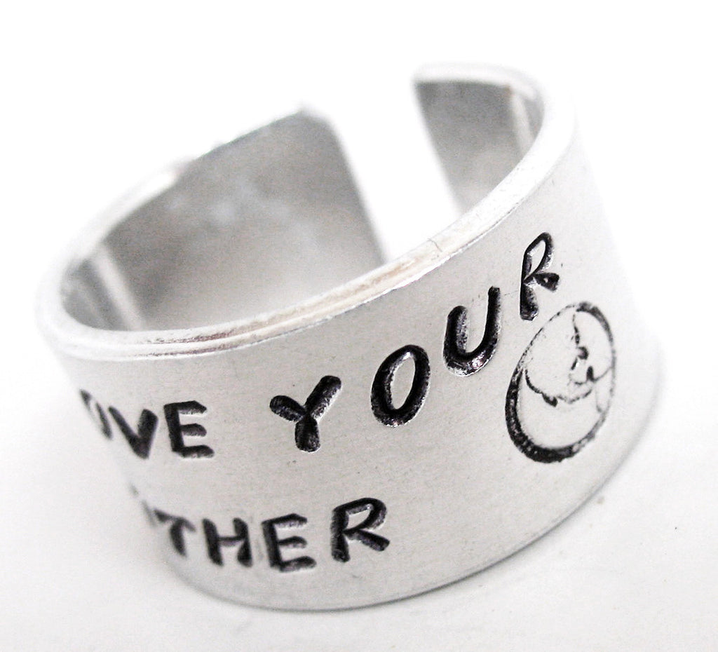 Love Your Mother - Aluminum Handstamped Ring