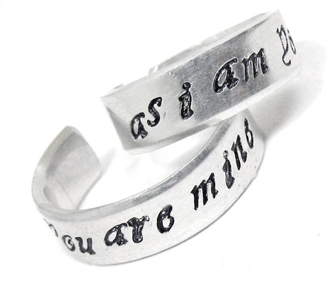 You are Mine as I Am Yours - [Game of Thrones] Aluminum Handstamped Rings
