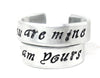 You are Mine as I Am Yours - [Game of Thrones] Aluminum Handstamped Rings