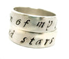 My Sun and Stars, Moon of my Life - [Game of Thrones] Sterling Silver Handstamped Ring Pair
