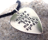 Custom Sterling Silver Guitar Pick Pendant - Stamped on Both Sides