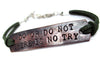 Do, or Do Not - [Star Wars] Antiqued Copper Handstamped ID Bracelet w/Suede Cord